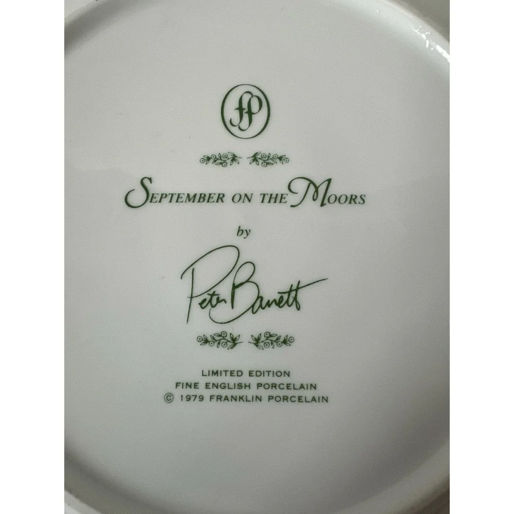 1979 September on the Moors Collector Plate Limited Edition Grouse & Deer 9